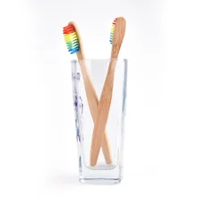 4 шт. цветная зубная щетка с мягкой щетиной Радужная бамбуковая зубная щетка отбеливание зубов Гигиена полости рта уход чистка деревянная щетка