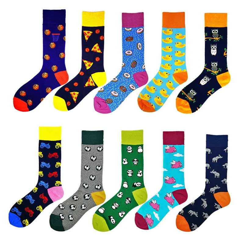 

2019 Newly Men Socks Cotton Food creativity socks Personality Design Hip Hop Streetwear Happy Socks Gifts for Men Brand Quality