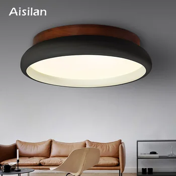 

Aisilan Nordic LED ceiling light wood iron acrylic modern style surface mounted for living bedroom dining room stufy 9/18/24W
