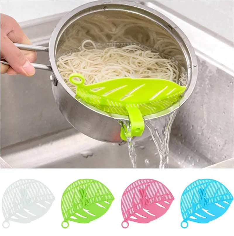 

Creative Leaf Shape Rice Wash Sieve Beans Peas Cleaning Gadget Kitchen Clips Tools Rice Wash Tool kitchen tools