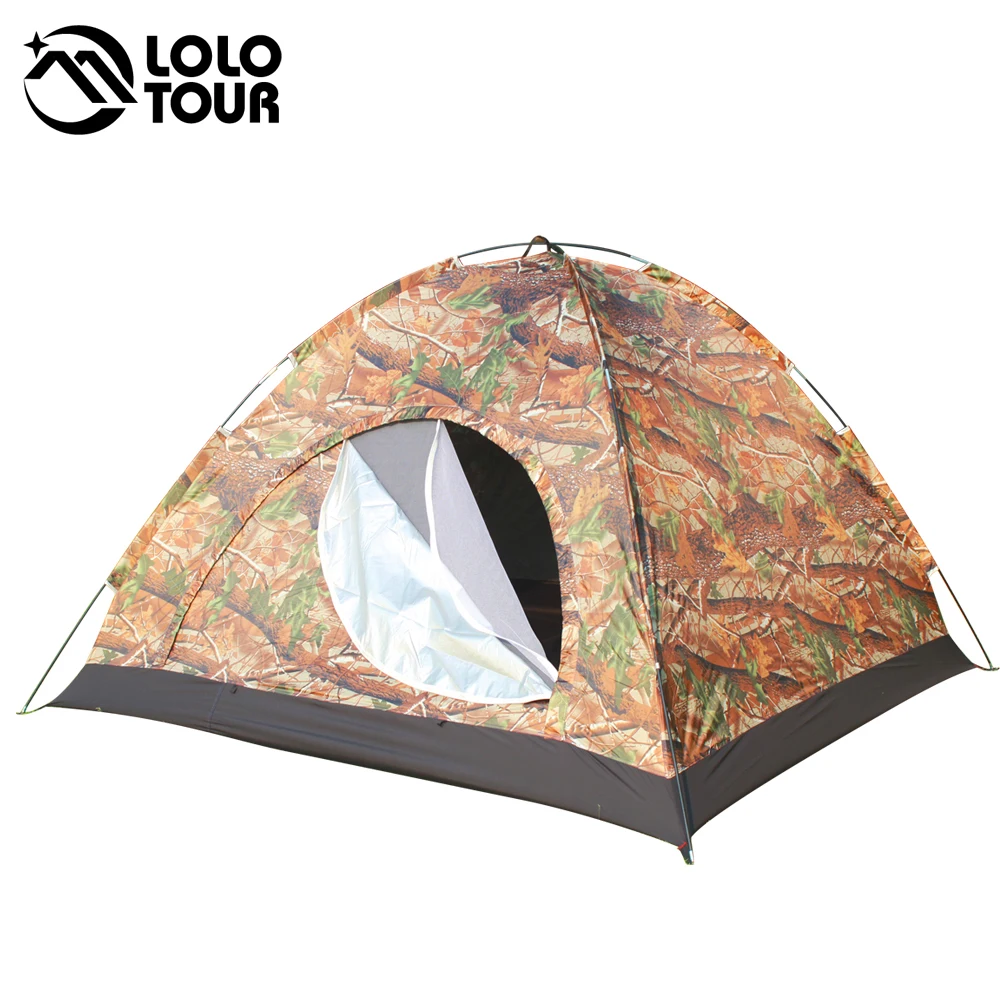 

Outdoor Camouflage Camping Family Tent Portable Single Layer Waterproof Barraca Canvas Tent Awning Military Tents 4 Person