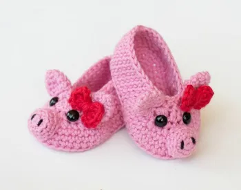 

croceht baby handmade baby pig shoe