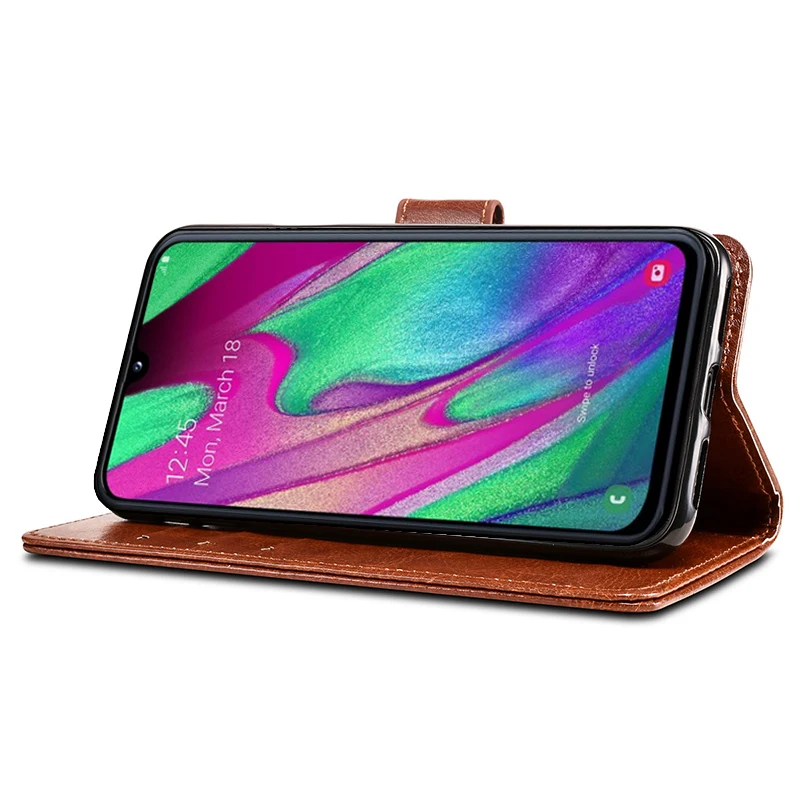 Кожаный чехол книжка для Samsung Galaxy A40 флип кошелек с держателем карт A405F сумки на a40 a