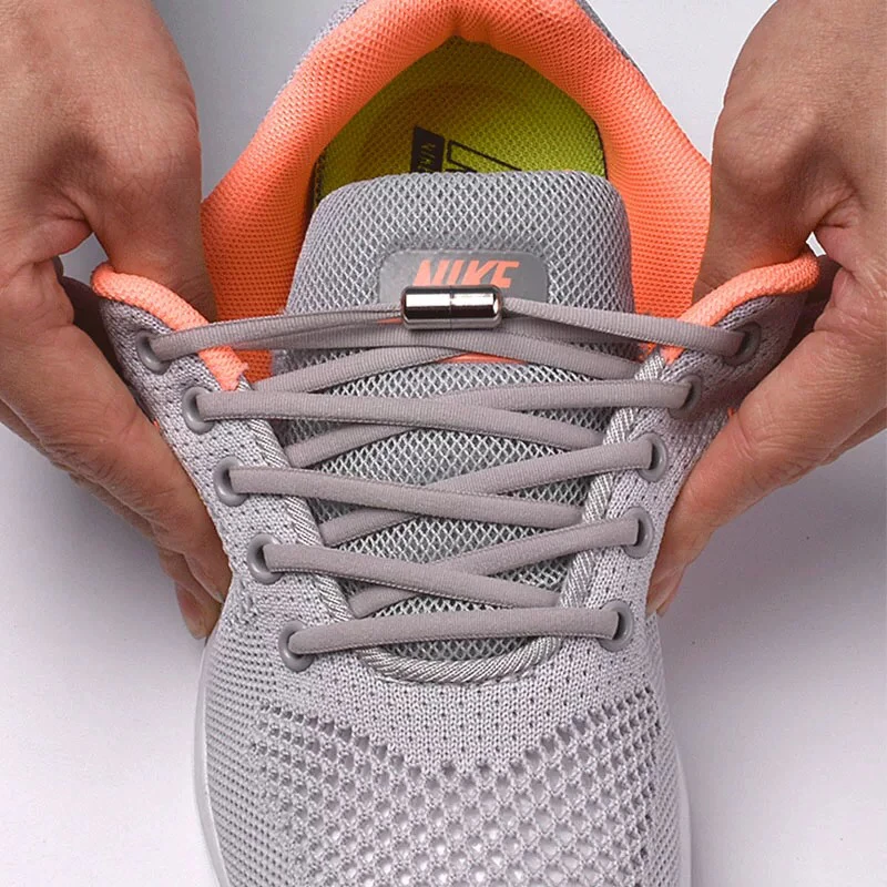 1 Pair New Elastic Shoelaces Locking Kids Adult Sneakers Round Shoe laces No Tie Outdoor Quick Leisure Sneakers Lazy laces