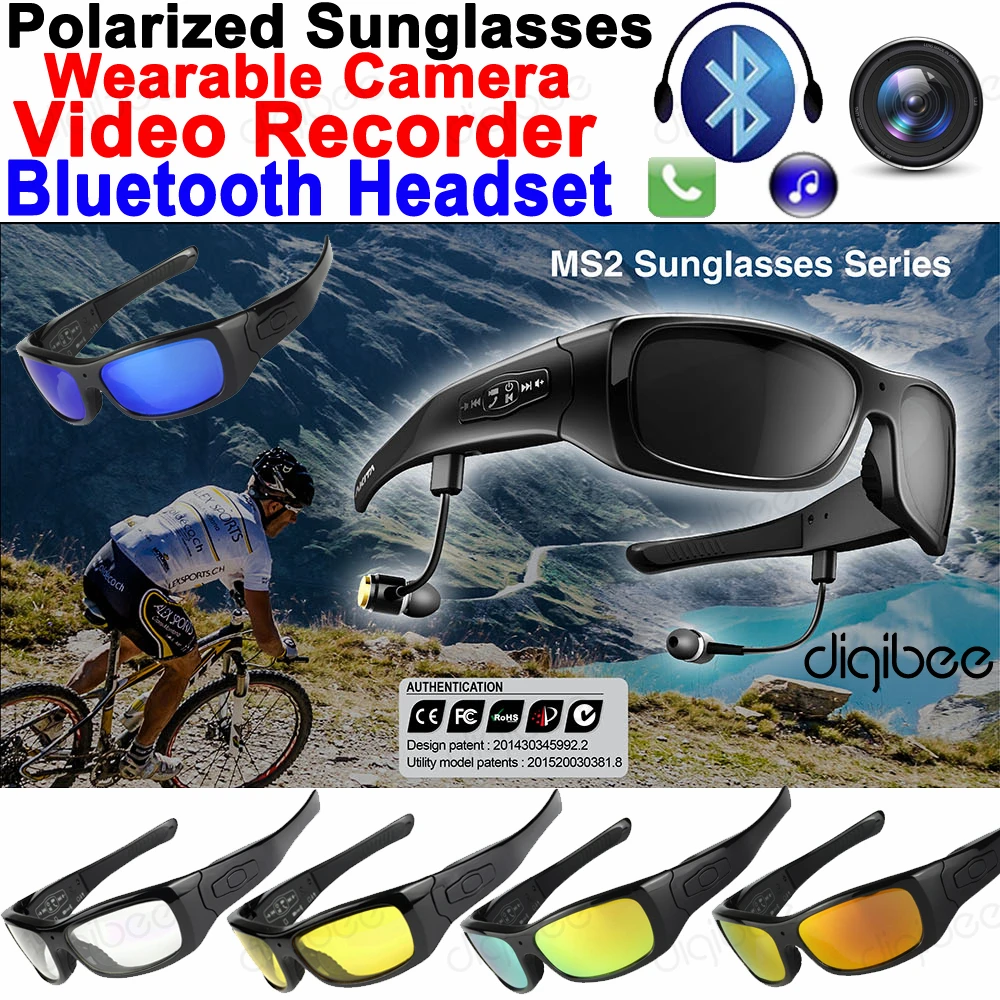 32GB Smart Glasses TR90 Frame Polarized Sunglasses Camera Bluetooth