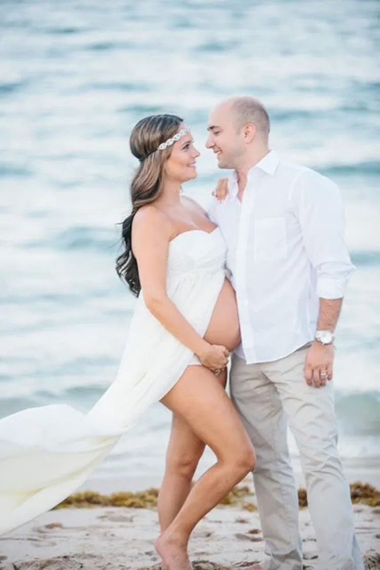 New Sexy Maternity Dresses Photography Props Long Pregnancy Dress Split Front Pregnant Women Maxi Maternity Gown For Photo Shoot (14)