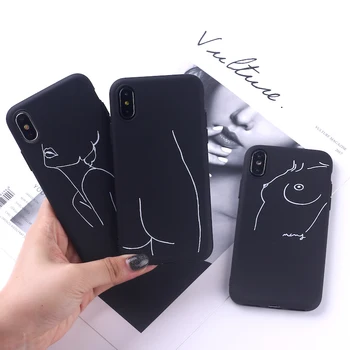 

Black Sexy Art Rose Lover Harajuku Aesthetics Soft Silicone Candy Phone Case Coque For iPhone 11 6 5S 8 8Plus X XS Max 7 7Plus