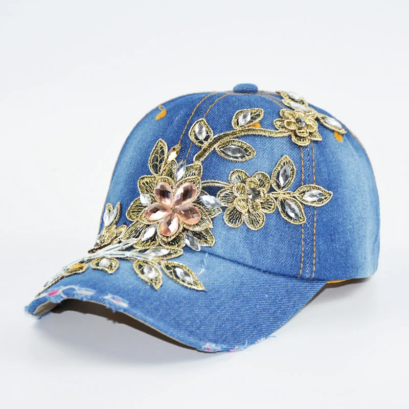 baseball cap with flower