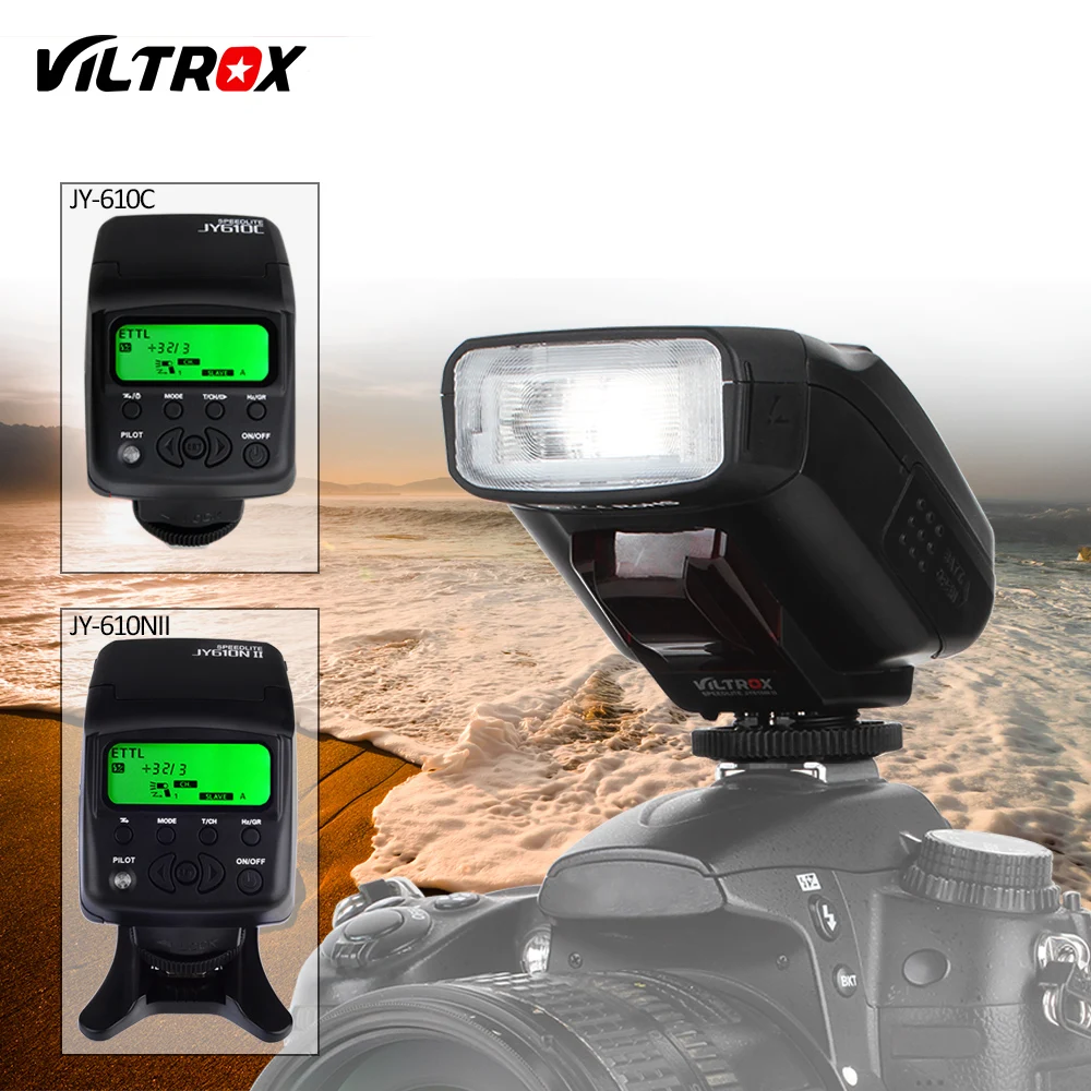 

Viltrox JY-610C/N Mini Camera TTL LCD Flash Light Speedlite for Nikon D700 D800 D810A D3100 Canon 1300D 80D 77D 5D MARK 2 DSLR