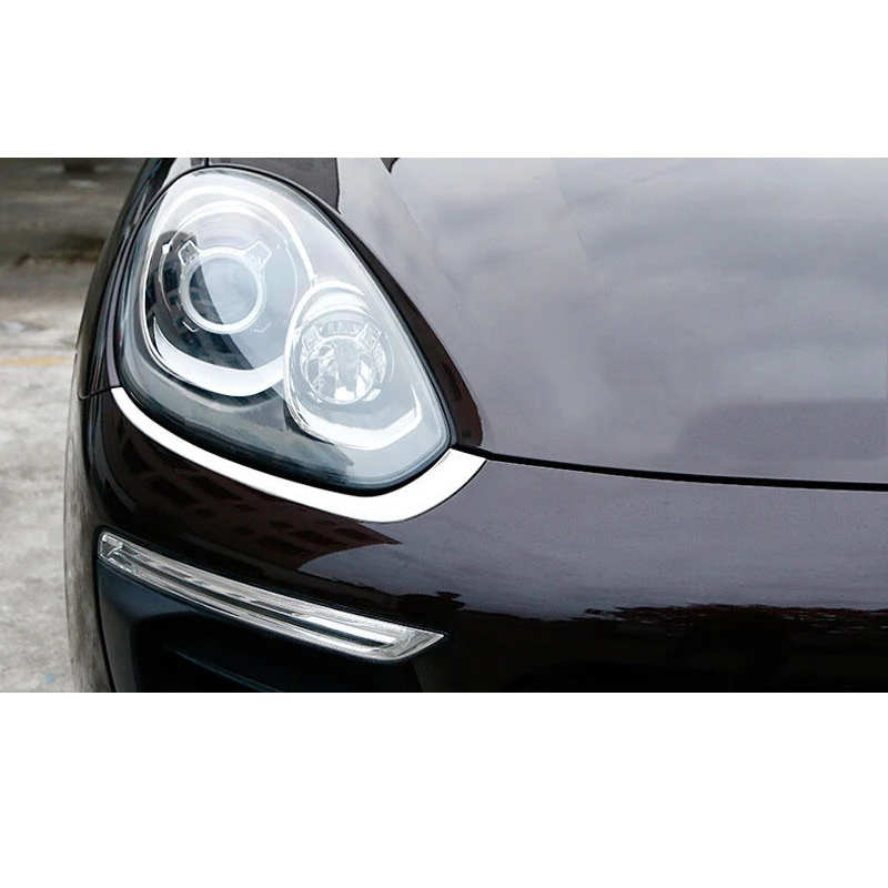 Подходит для Porsche Cayenne 11 14 Хром ABS фар бровей DEC полоса накладка 2 шт.|cover covers|cover