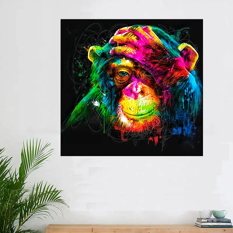 Toile Imprimee Avec Citation D Amour Avec Singe Impression Artistique Peinture Murale Idee Creative Aliexpress
