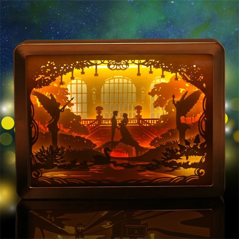 Светильник Тень из бумаги резной светильник сделай сам креативный маленький