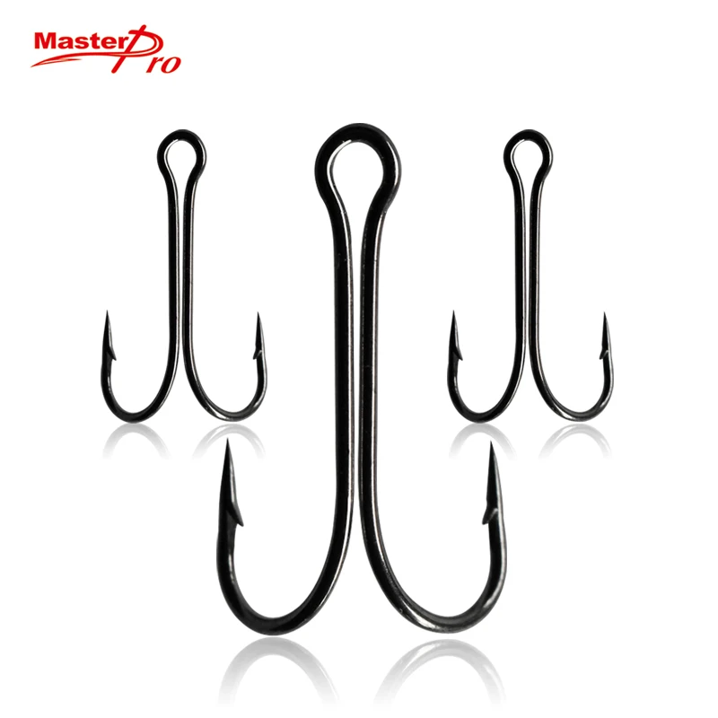60pcs Chemically Sharpened Double Hooks Fishing hooks Fishing Tackle