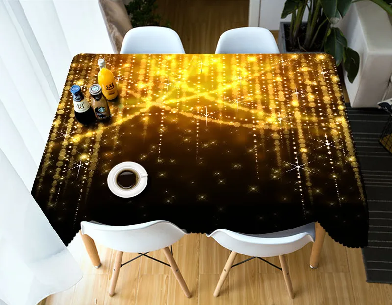 Yellow Lights Tablecloth European Functional Table Cloth For Picnic Party 3d Tablecloths