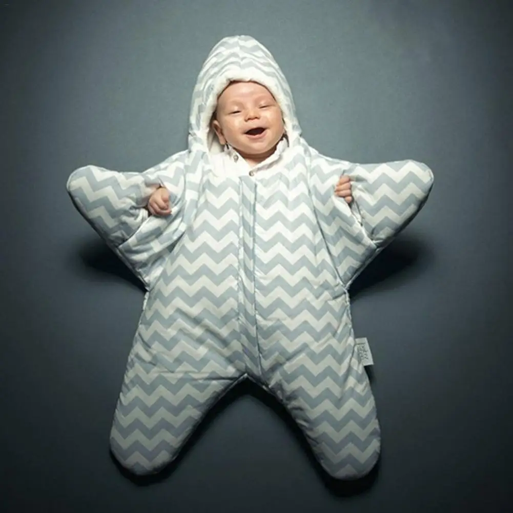 

2018 Autumn And Winter New Plus Velvet Starfish Sleeping Bag Thickened Baby Anti-Kick Outdoor Baby Sleeping Sack