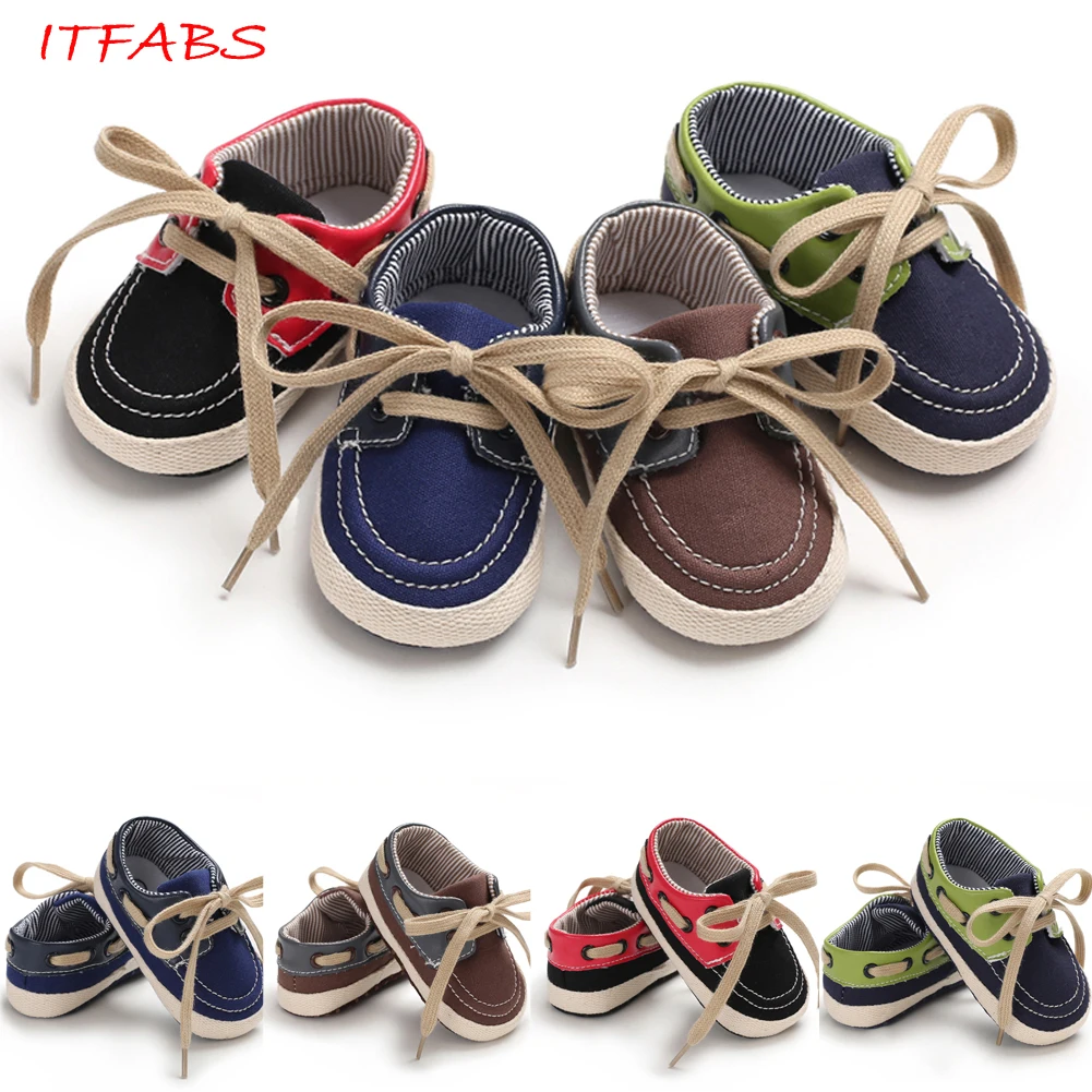 Детская обувь для новорожденных мальчиков и девочек; Лоскутные кроссовки со шнуровкой для малышей; кроссовки для детей 0-18 лет
