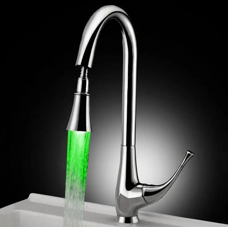 Buy Kitchen LED faucet mixer tap hot and cold, Rotated