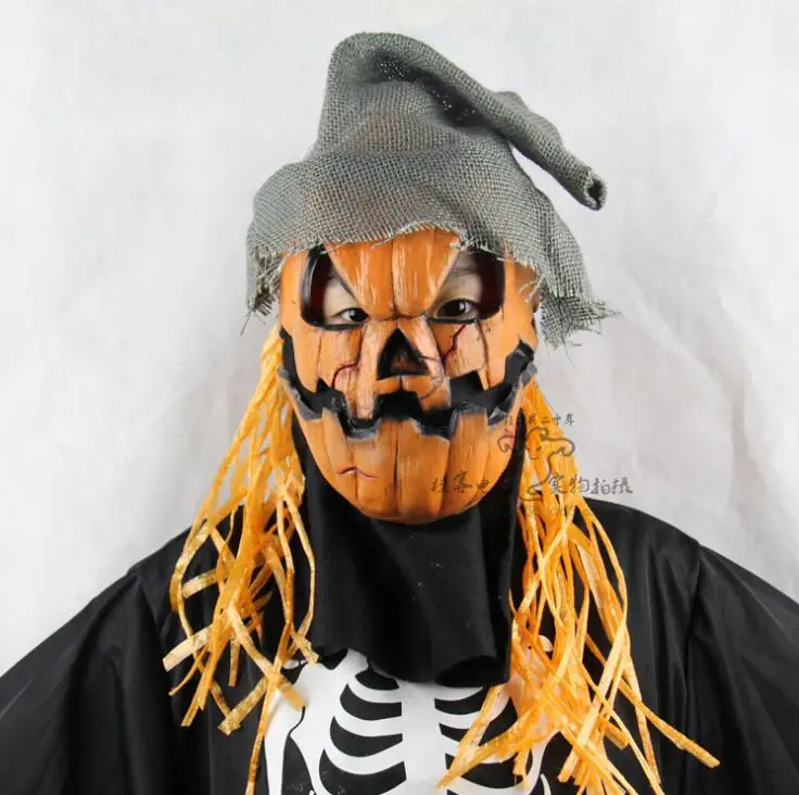 

Scared Pumpkin Party Ornaments Halloween Style Horror Mask Simulation Clown Mask for Halloween Special Holiday Party Supplies