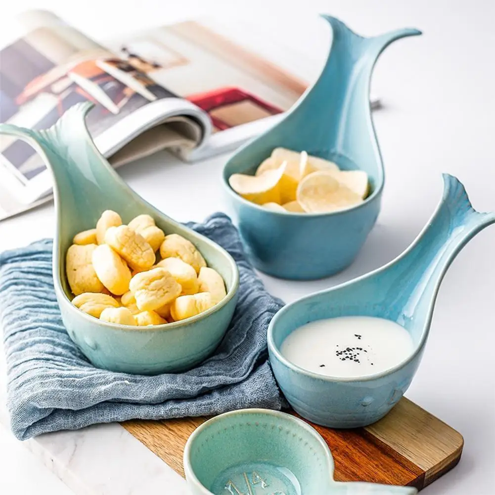 

1PC Cute Bowl Whale Shape Bowl Ceramics For Children Watermelon Ceramic Bowl Cartoon Tableware Flatware
