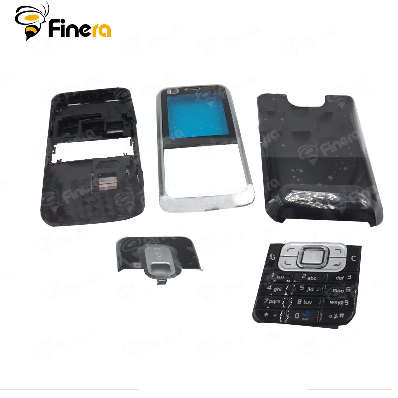 

Front Middle Frame Back cover Battery Cover For Nokia 6120C 6120 Full Housing Cover Case With English Keypad