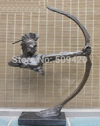 

fast Shipping33"Huge Greece 100% Pure Bronze Marble art Statue Greek warrior archers