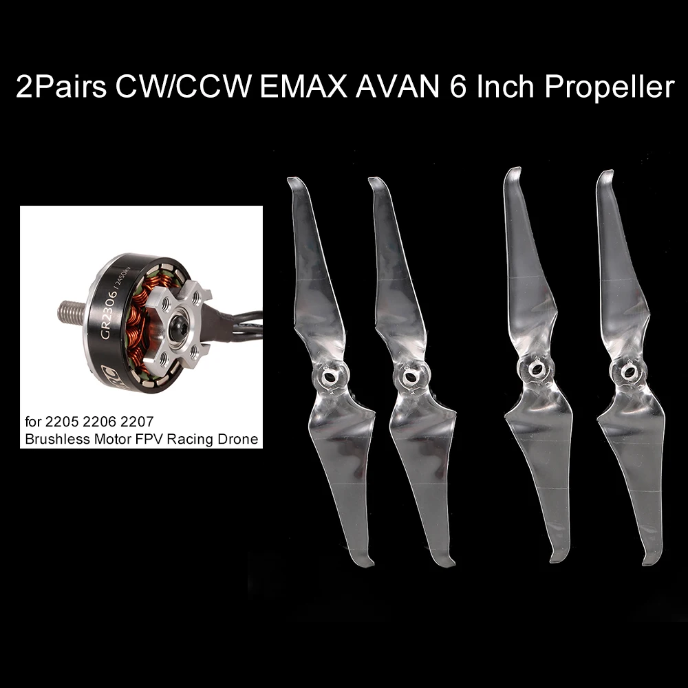 2 пары гоночных дронов CW/CCW EMAX AVAN 6 дюймовый пропеллеры для 2205 2206 2207 бесщеточный