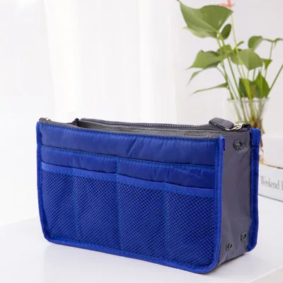 UOSC сумка-Органайзер, Женская нейлоновая сумка-Органайзер для путешествий, сумочка-кошелек, большой вкладыш, женская косметичка для макияжа, дешевая женская сумка-тоут - Color: Blue