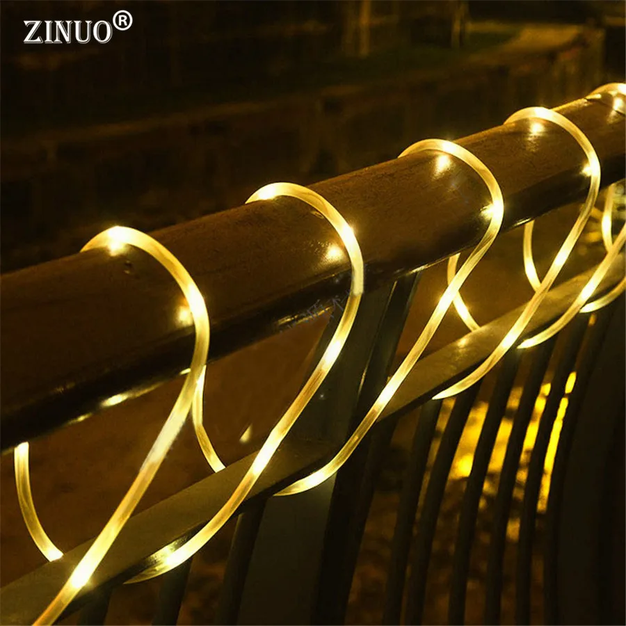 

10M 100Leds Outdoor Garden Solar String Fairy Light Solar Christmas Garlands Copper Rope Tube String Light for Fence Landscape
