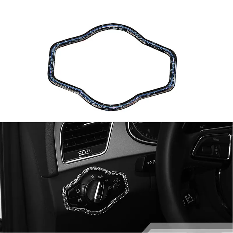 Headlight Switch Carbon Fiber Sticker Trim For Audi 2009 2015 B8 A4 S5