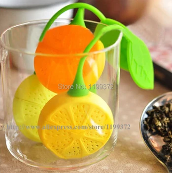 

500pcs/lot Lemon Shape Silicone Loose Tea Filter Tea Infuser Citrus Wedge Strainer Fred Free Shipping