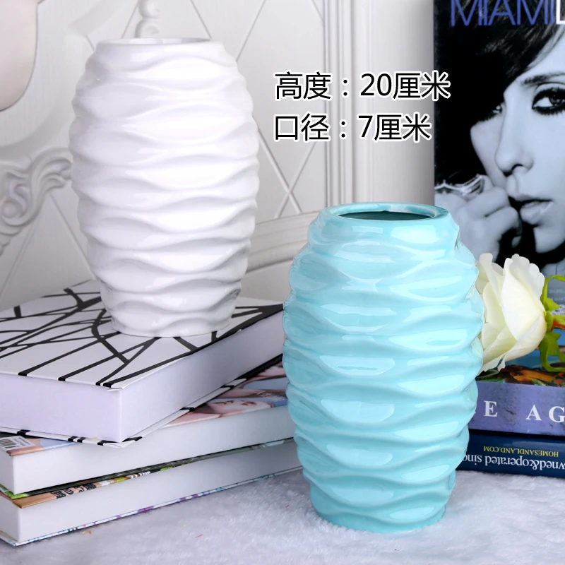  Free Shipping Simple Craft Ceramic Vase Home Decorative Sitting-room Bedroom Office Flower Decorati - 32877450619