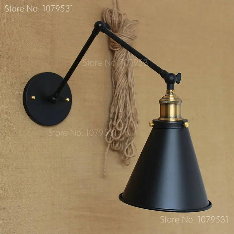 Aliexpress.com : Buy Retro Two Swing Arm Wall Lamp For Bedroom Bedside Adjustable Wall Mount arm lamp abajur para quarto de cabeceira from Reliable lamp par ...