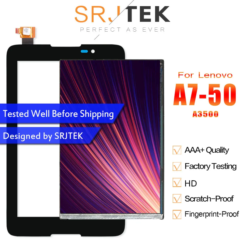 For Lenovo TAB A7-50 A3500 Tablet PC Touch Screen Digitizer Glass +LCD Display Parts