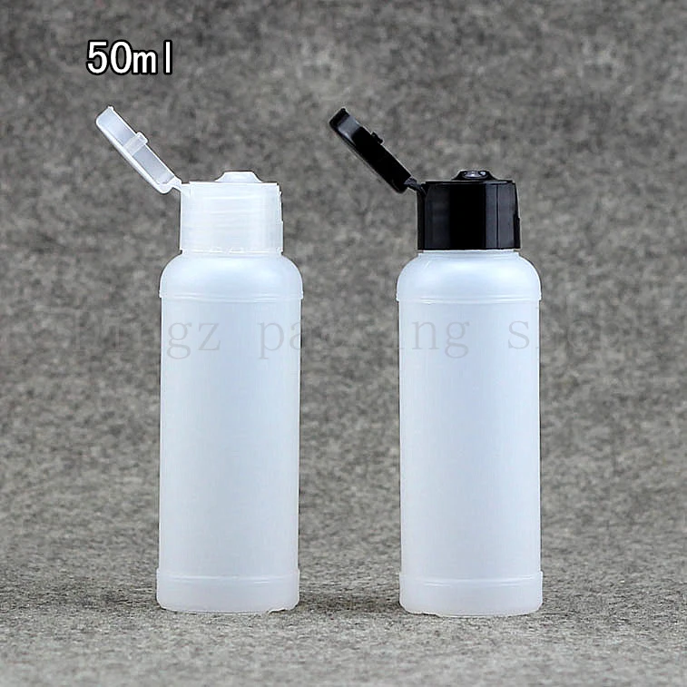 (50pcs)50 ml Flip cover bottle Soft squeezable bottle Small sample