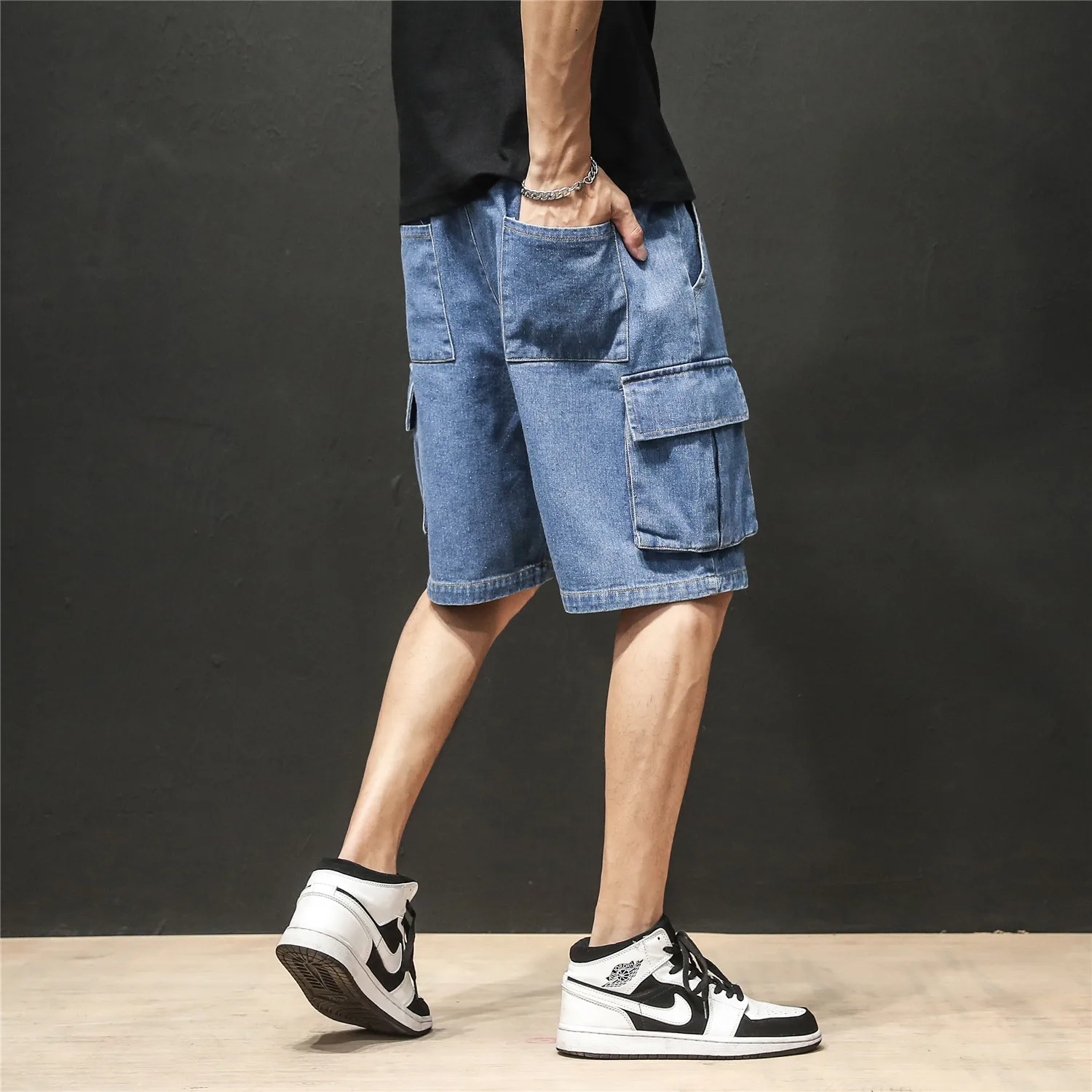 mens hip hop jean shorts