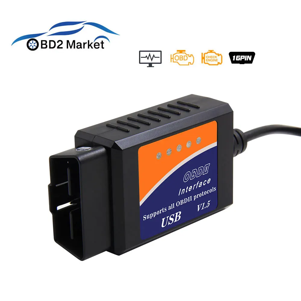 Автомобильный диагностический интерфейс ELM327 USB/BT OBD2 сканер ELM 327 V1.5 OBD 2 инструмент