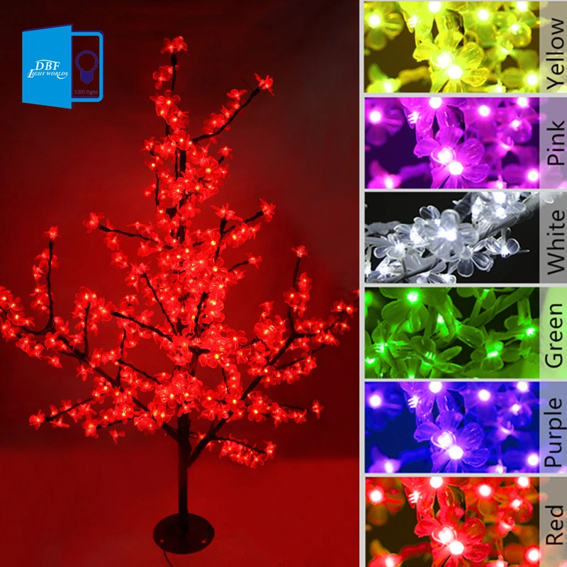 Christmas LED Cherry Blossom Tree Light  0.8M 1.2M Tree Lights Fairy Lights Landscape Outdoor Lighting for Holiday Wedding Deco