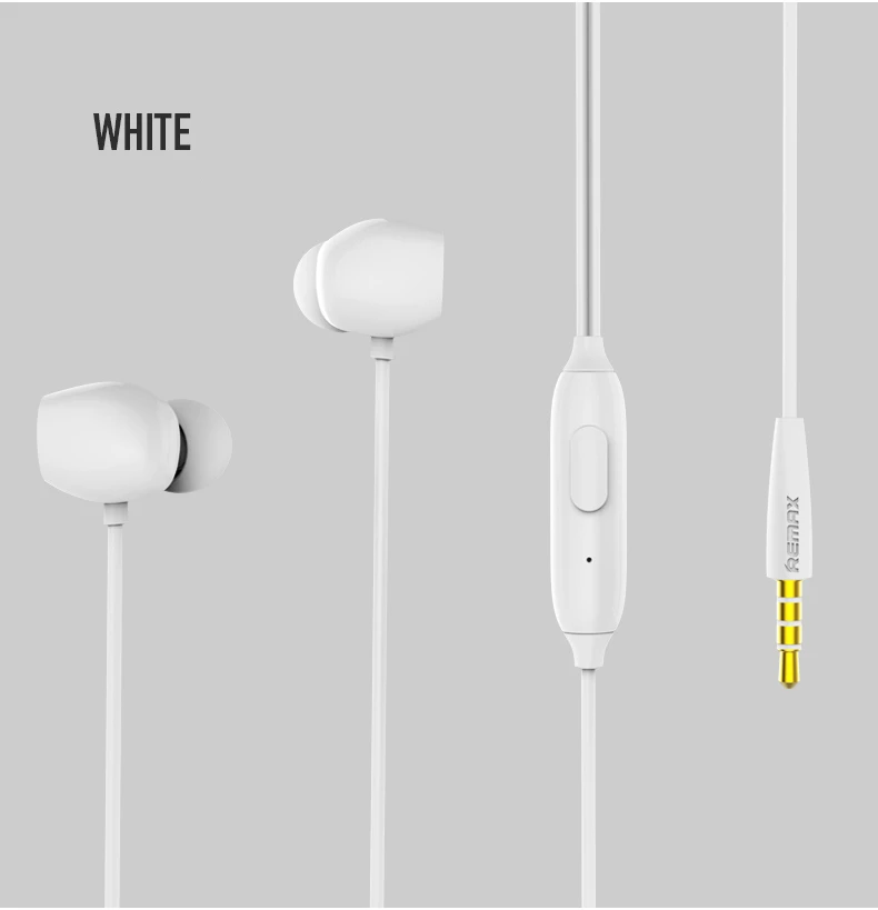 Оригинальные наушники remax 550, проводная гарнитура с шумоподавлением, модные наушники-вкладыши для iPhone, Xiaomi, мобильного телефона, PS4 - Цвет: Белый