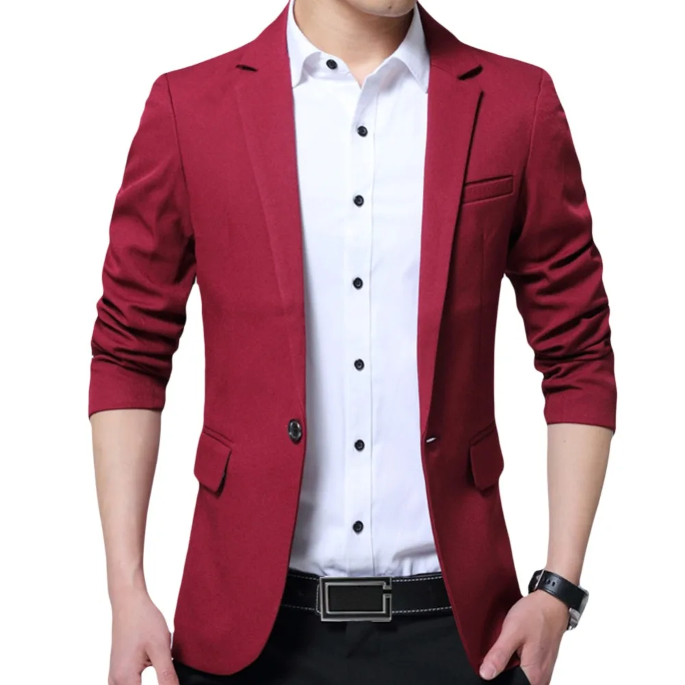 YUNCLOS EU Size New Men's Blazer Casual Slim Fit Jackets Solid Color Business Wedding Party Men Blazer Jackets blazer masculino