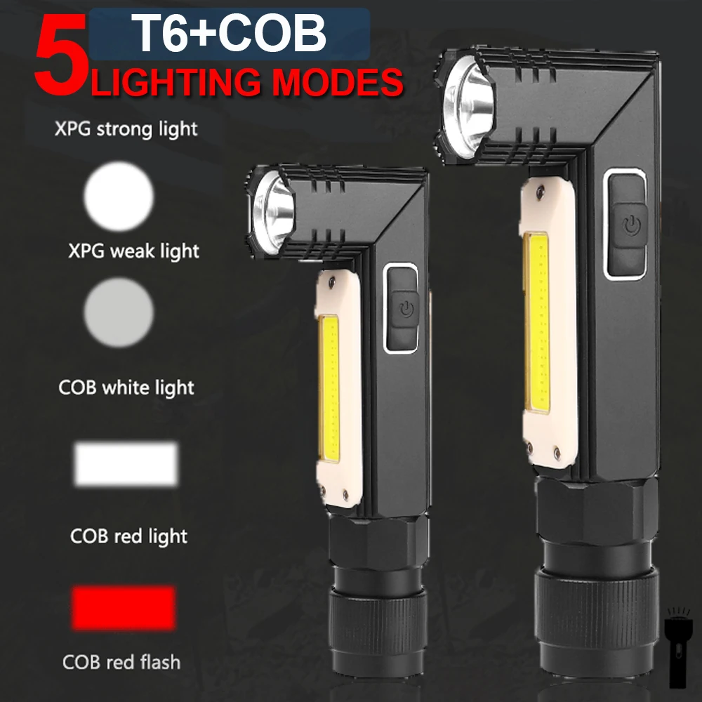 dusb água cob luz usb recarregável tocha