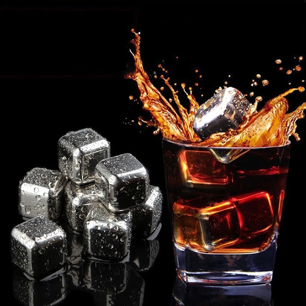 

Ice Cubes Stainless Steel Wine Stone Bucket Bar KTV Magic Vodka Whiskey Stone Wine Whisky Beer Cooler Holder Chiller Tool