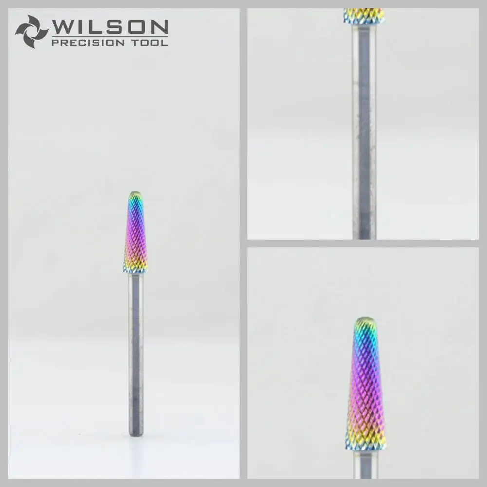 

2pcs - Cone Bit - Fine (F-1120102) - Rainbow Coating - WILSON Carbide Nail Drill Bit