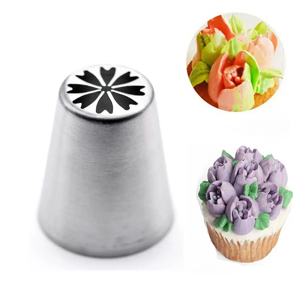 

LINSBAYWU Russian Tulip Flower Cake Icing Piping Nozzles Decorating Tips Baking Tool #10