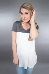 Новинка 2017 года Стиль Женщины Лоскутная футболка с карманами с коротким рукавом Mulher Camiseta