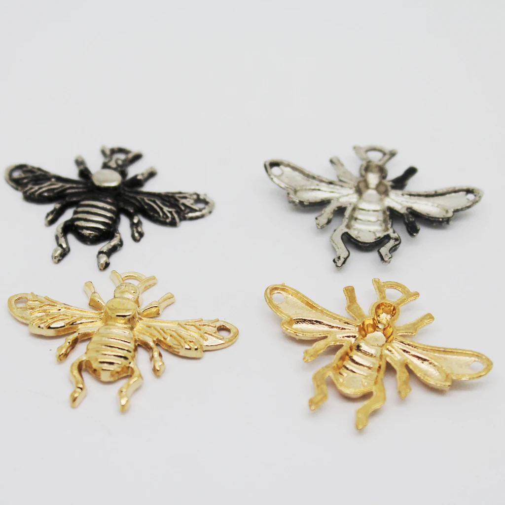 

10Pcs Alloy Bee Shape Sew On Clothes Applique Buttons Decorative Patches Sew-on Rhinestone Jewelry for Dress Clothes Wedding