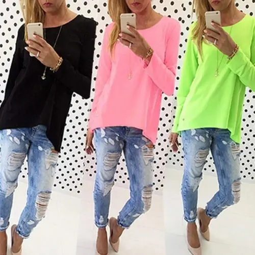 

Fashion Womens Long Sleeve Shirt Casual Lace Shirt Loose Cotton Tops T Shirt