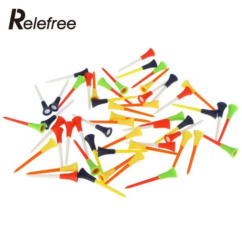 Relefree 50 قطع أدوات متعدد الألوان البلاستيك المحملات الغولف الغولف الغولف المطاط وسادة أعلى معدات الغولف