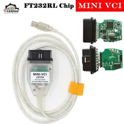 Диагностический мини-разъем Интерфейс для TOYOTA TIS Techstream MINIVCI FT232RL чип J2534 OBD2 диагностический кабель поддерживает TIS OEM диагностического SW