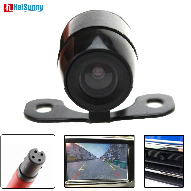 Kopen HD Auto Achteruitrijcamera 4 Pin Interface CCD Reverse Backup Recensie Omkeren Parking Kit Vlinder Waterdicht Nachtzicht