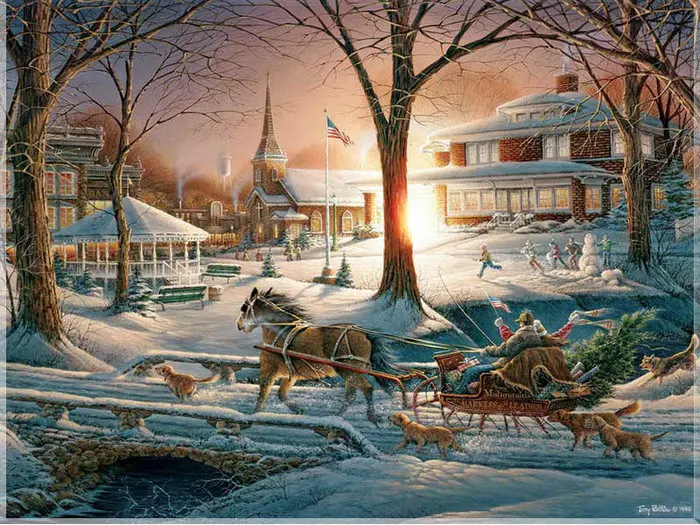 New 100% Full Diamond embroidery winter scenery Needlework Diy round Painting Kit Cross Stitch horses pattern | Дом и сад